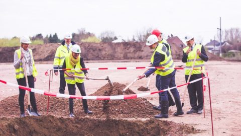 Goodman, Fiege en Makro leggen eerste steen nieuw distributiecentrum